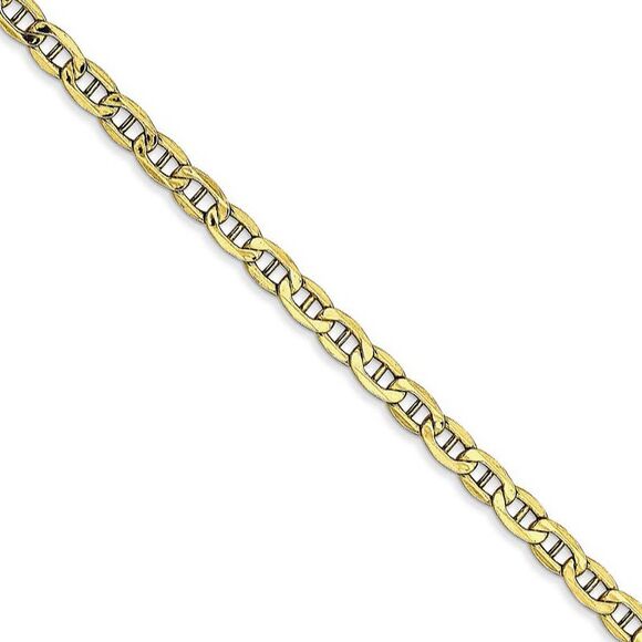 3.2mm 10k Yellow Gold Hollow Anchor Chain Necklace, 24 Inch - Picture 1 of 8